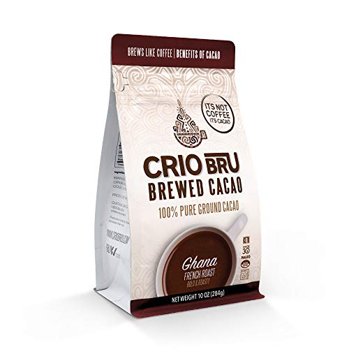 Crio-Bru-Ghana-French-Roast-10-oz-Bag-Natural-Healthy-Brewed-Cacao-Drink-Great-Substitute-to-Herbal-Tea-and-Coffee-99-Caffeine-Free-Gluten-Free-Whole-30-Low-Calorie-Honest-Energy