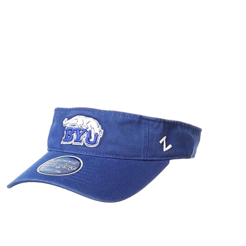 ZHATS BYU Cougars Blue Visor Drill Velcro Visor Hat - NCAA Men's Adjustable Golf Cap