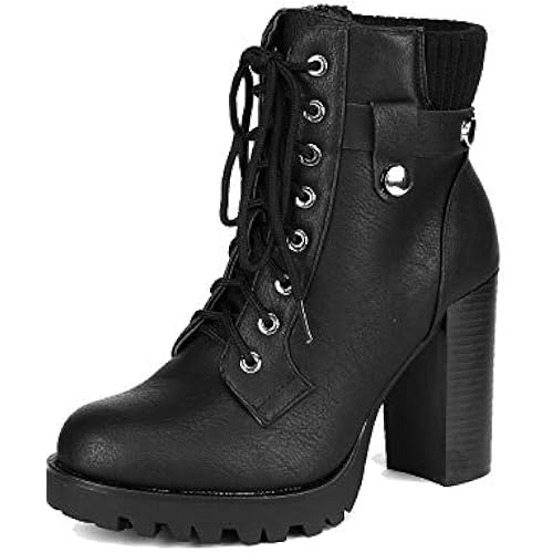 DREAM PAIRS Women's Lace up Combat Ankle Booties Shoes