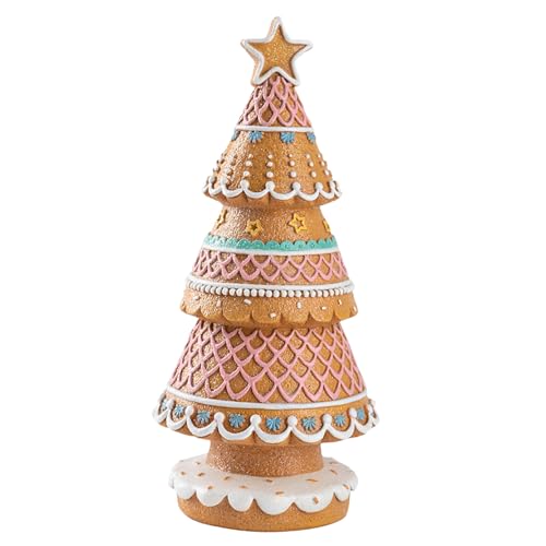 RORPOIR ジンジャーブレッドクリスマスツリー卓上装飾 食卓用ケーキキャンディタワー ホリデーパーティー向け室内クリスマスツリー模型 祝