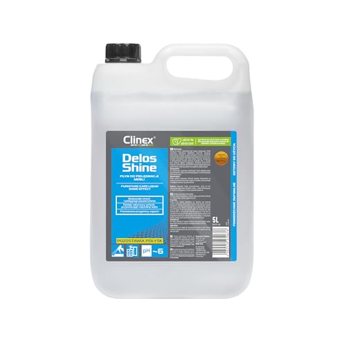 Clinex Möbelreiniger “Delos Shine” 5 L - Effizient Möbelpflege - Stark Laminatreiniger - Holzreiniger Möbel - Holz Reiniger - Laminat Pflege