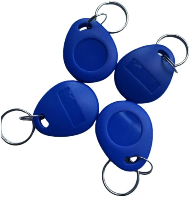 125khz RFID Writable rewritable T5577 Key fob tag for RFID Writer Waterproof (Pack of 10) (Blue)
