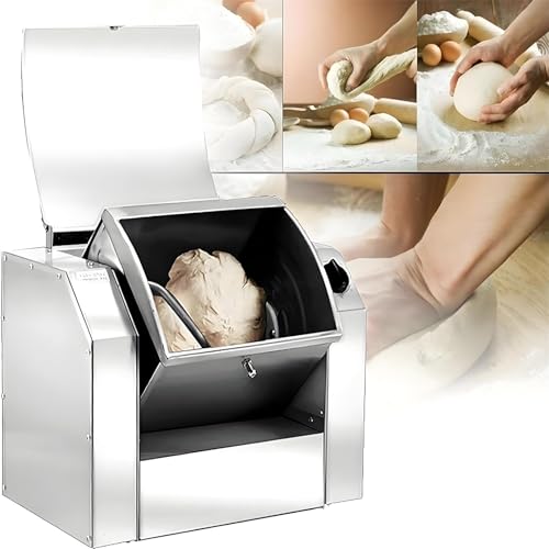 Nuxyyds Mezcladora De Masa Comercial, Máquina Mezcladora Amasadora De Masa De Cocina Eléctrica 30-50 Kg/H, Batidora De Alimentos De Cocina para Uso Comercial Y Familiar, Función De Sincronización 3KG