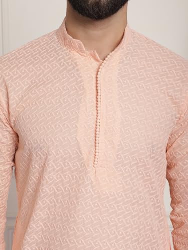 Image of SOJANYA Men's Silk Blend Regular Fit Casual (Since 1958 Woven Design Kurta with Churidar & Embroidered Nehru Jacket