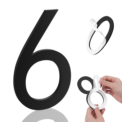 Image of 5 Inch House Numbers, Self-adhesive for Outside Mailbox House Number (6)