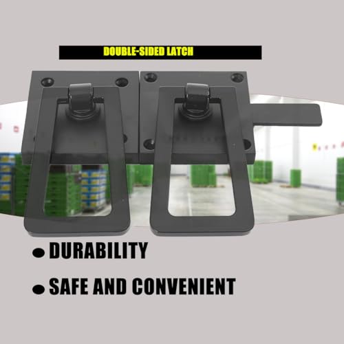 Verrou de porte double face en aluminium lourd noir robuste et durable - 7