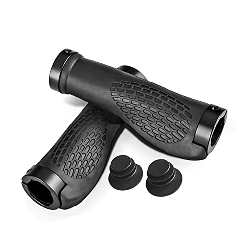 Generic Puños de Manillar de Bicicleta de Goma de Aleación de Aluminio Antideslizantes para Reemplazo de Ciclismo, Mangos de Bicicleta Ergonómicos para un Agarre Cómodo, Calibre de 2,2 Cm, Aptos