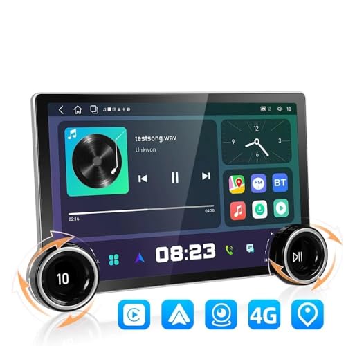 Image of AUTO SNAP 10.1 Inch FHD Diamond Series 2K Car Android Stereo Touch Screen 4+64 4G WiFi Wireless Carplay Android Auto GPS Navigation Bluetooth 36 DSP Band with Universal Frame