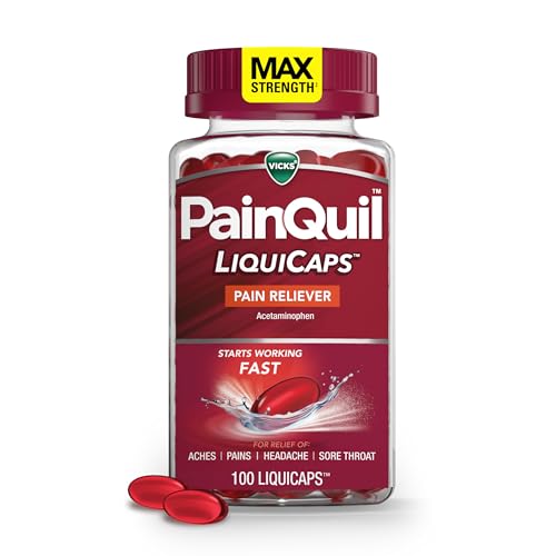 Vicks PainQuil Pain Relief LiquiCap Acetaminophen 1000mg Pain Reliever 100ct - image 1