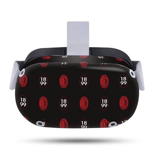 Head Case Designs Officially Licensed AC Milan Pattern Logo Art Vinyl Sticker Skin Decal Cover Compatible with Meta Quest 2
