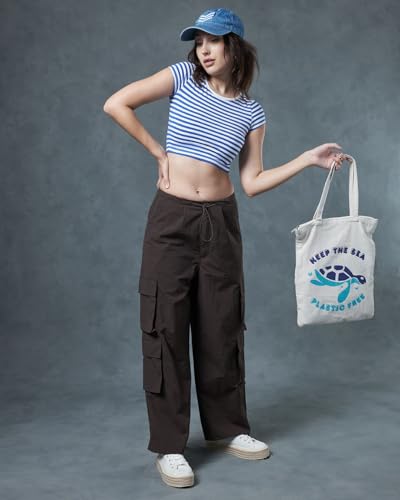Image of Bewakoof Women's Relaxed Fit Mid Rise Pants