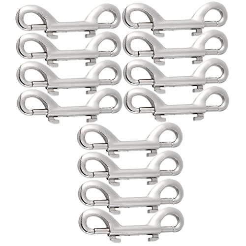 Toyvian 12個 ペットリーシュ用スナップフック 鍵 ペットリーシュフック ダブル 終了しました スイベル ペットリーシュ用品 メタルスナップフック diyクラスプ 亜鉛合金 Silver