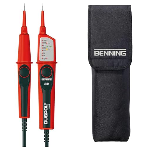 Benning Duspol Experte Spannungs- und Durchgangsprüfer, 050262 mit Benning-Tasche Schutzbeutel für Spannungsprüfer