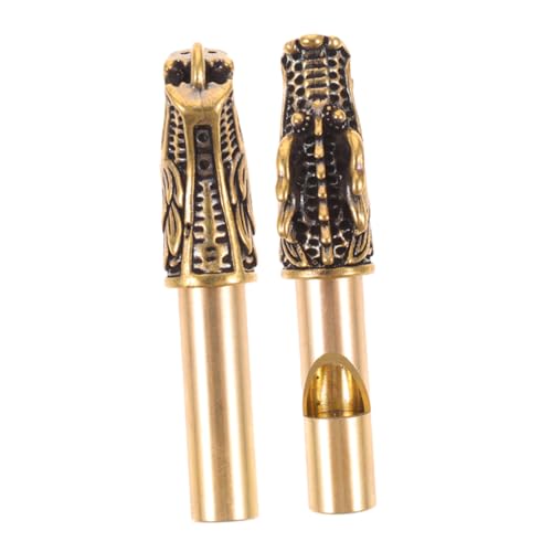 HANABASS 2Pcs Copper Hiking Whistle Keychain Portable Decorative Whistle for Camping Outdoor Survival Training Referee Use Durable Easy to Carry Stylish Pendant