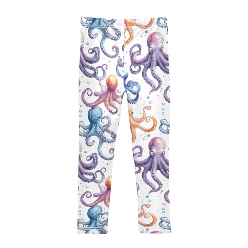 Boccsty Tentacles Colorful Octopus Girls Leggings Kids Yoga Pants Dance Active Tights 4T2