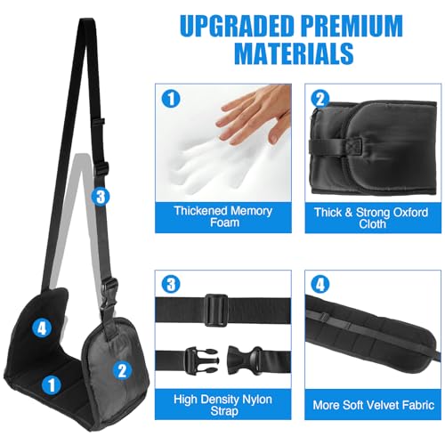 Foot Hammock for Plane Travel - Anti-Squeeze Airplane Foot Rest, Portable Foot Sling for Long Flight with Support Board/Memory Foam, Footrest Leg Rest for Air Travel Accessories Must Haves, 1 Pack4