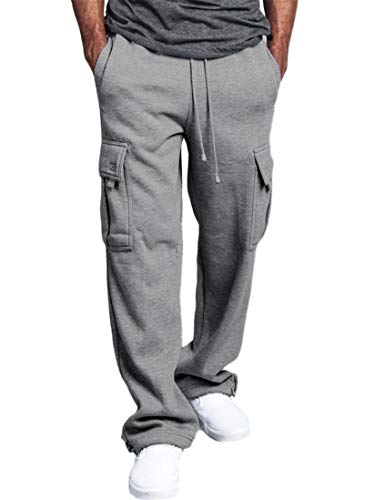 Andongnywell Men's Cargo Jogger Pants Workout Sweatpants Casual Trousers Elastic Waist Drawstring Pants