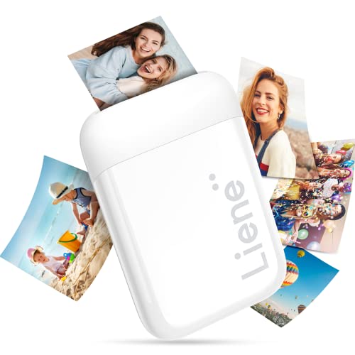 Liene-2x3-Photo-Printer-Mini-Photo-Printer-w-5-Zink-Adhesive-Photo-Paper-Bluetooth-50-Compatible-wiOS-Android-Portable-Instant-Photo-Printer-for-iPhone-Smartphone-Pearl-White