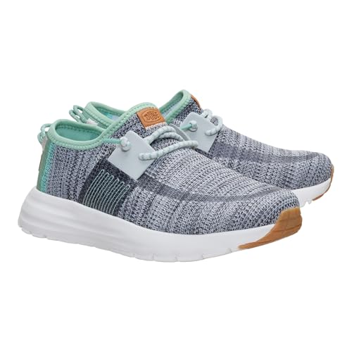 HEYDUDE Womens Sirocco Stretch Sox, Grey/Granite Green Size 9 | Lightweight Flexible Shoes for Effortless All Day Comfort - image 2