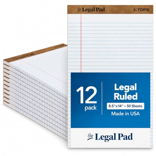 Tops perforated legal writing pad, 8.5 x 14, 50 sheets
