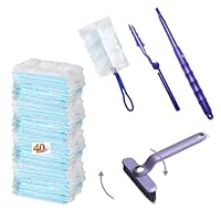 HRJZF 44 pcs Duster Refills for Swiffer Dusters, 40 Count Disposable Duster Refill Heavy Duty Dusters Refills Replacement Head 1 Long-Handled Brush and 2 Short-Handled Brushes, with 1 Cleaning Brush