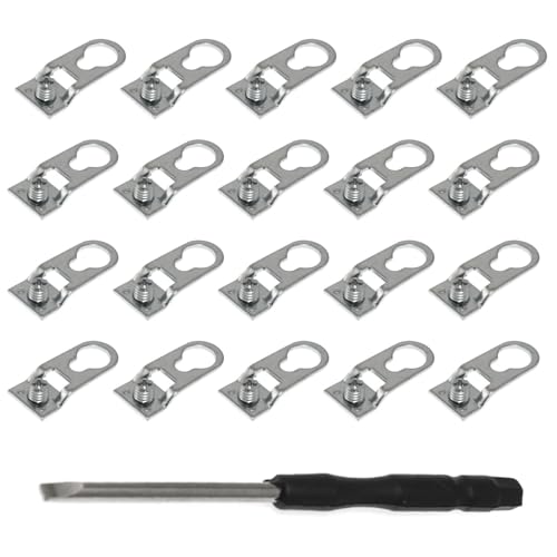 Image of 20PCS Metal Frame D Ring Picture Hanger with Screws and Screwdriver Picture Frame Mounting Hooks Aluminum Picture Frame Thickened Corner for Open Frame Channel