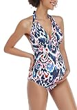 EastElegant Maternity Swimsuits One Piece V-Neck Pregnancy Swimwear Halter Maternity Bikini (Black P