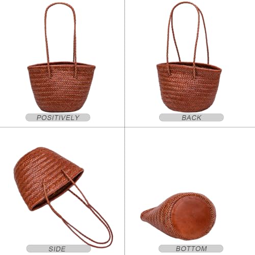 Image of Woven Tote Bag For Women, Fashion Crossbody Shoulder Bag, Casual Top-handle Handbags, and Travel Purses Phone Bag