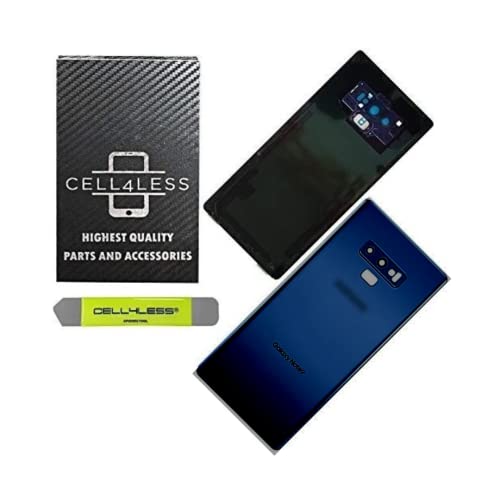 CELL4LESS Compatible Back Glass Door Cover Housing Installed Camera Frame, Lens Adhesive Replacement Samsung Galaxy Note 9 - Any Carrier - N960 (Dark Blue)