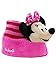 Minnie Mouse Disney Toddler Girls Plush 3D Minnie Head Sock Top Slippers (7-8 M US Toddler, Pink/Black)