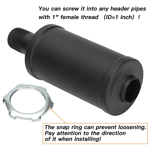 Image of FVRITO Exhaust Muffler Silencer for Predator 196cc 212cc 301cc 420cc Coleman CT200u Trail 200 BT200x CT100u CC100x Go Kart Mini Bike Massimo Baja MB200 KT196 GX160 GX200 Clone 6.5hp Engine Parts Black