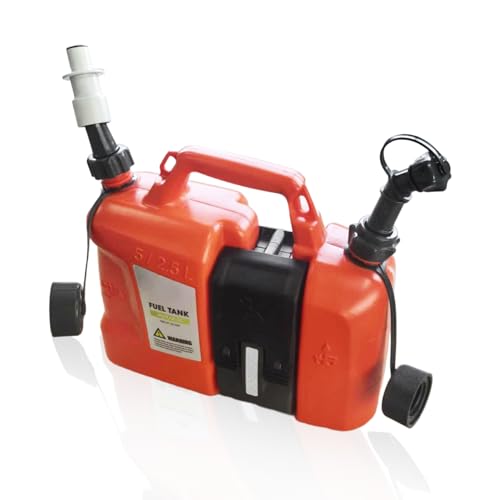580754201 Dual Chamber Mixing Container Accessory Compatible with Husqvarna Outdoor Equipment Includes 2 Spouts Orange 5L + 2.5L