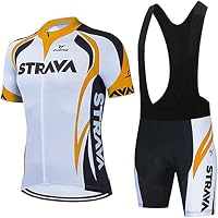 FFFF & OLFEH Tuta Ciclismo Uomo Manica Corta - Set Maglia + Pantaloncini Con Cuscinetto Gel 9D, Traspirante