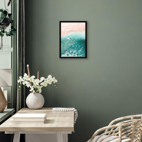 Americanflat 10x14 Picture Frame with Shatter-Resistant Glass - Streamline Collection - Thin Border Picture Frame for Wall Display - Hanging Hardware Included - Black