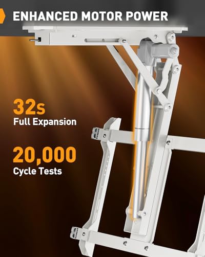 Image of Perlegear Electric Ceiling TV Mount with Remote for 32-70 inch Flat and Curved Screen TVs up to 88 lbs, Max VESA 600x400, Motorized TV Ceiling Mount Flip Down for Flat Roof, Drop Down Ceiling Mount