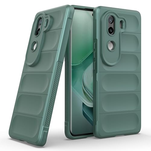 Image of Amazon Basics Back Case Cover for Vivo V40e 5G (Silicone Magic-Dark Green)