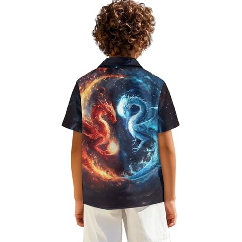 WELLFLYHOM Summer Shirt for Boys 1-16 Short Sleeve Top Graphic Kids Button Down Shirts Vacation Clothes for Travel Beach2