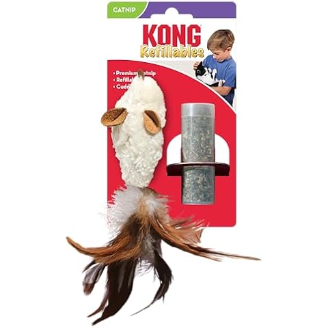 KONG Refillable Feather Mouse Catnip Toy Cover