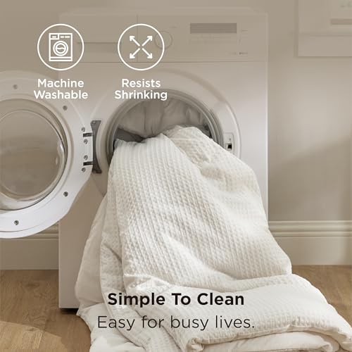 Image of Bedsure King Waffle Comforter Set Cream, Soft and Breathable Bedding Set | Durability, Breathable, Home Decor Gift, Cozy For Bedroom, Easy Care, OEKO, Polyester, Modern