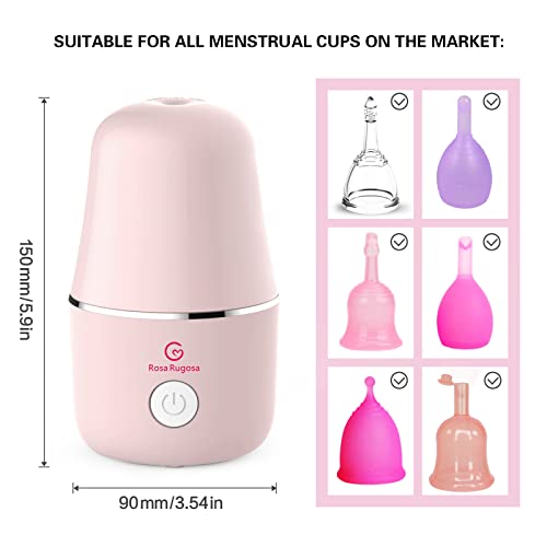 Image of ROSA RUGOSA Menstrual Cup Sterilizer, Steamer Cleaner 3-in-1 for Cleans, Dries, and Stores Your Period Cup- Auto Shut-Off- Leak-Free - Eliminates up to 99.9%
