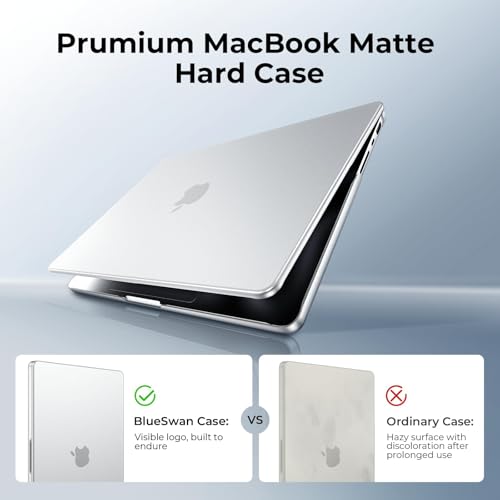 Image of BlueSwan Matte Case Compatible for MacBook Pro 16 inch M5 2026 2025-2021 M4 M3 M2 M1 Pro /Max Chip, A3429 A3428 A3403 A3186 A2991 A2780 A2485, Ultra-thin Laptop Hard Shell Protective Cover, Matte Clear