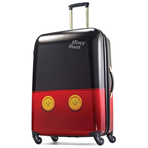 American Tourister Disney Hardside Luggage with Spinner Wheels, Black,Red/Mickey Mouse Pants, Checked-Large 28-Inch Cover