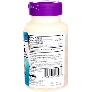 Rolaids Antacid Calcium & Magnesium Supplement Ultra Strength Tablets, Fruit 72 Ea (Pack Of 5) #TOP6