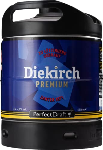 Diekirch Premium Pils, Internationales Premium Pils-Bier aus Luxemburg, Optimal Draft (1 x 6l) MEHRWEG Fassbier