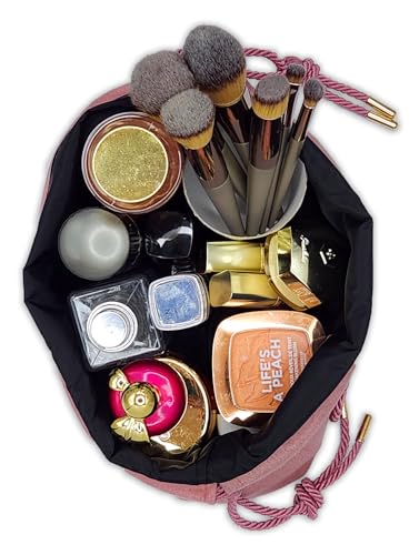 Drawstring Velvet Makeup Bag with Water-Resistant Interior: Cosmetic/Travel/Toiletry/Beauty Makeup Bag/Pouch/Sack with Chic drawstring, for Birthdays/Valentines/Christmas/Thanksgiving4