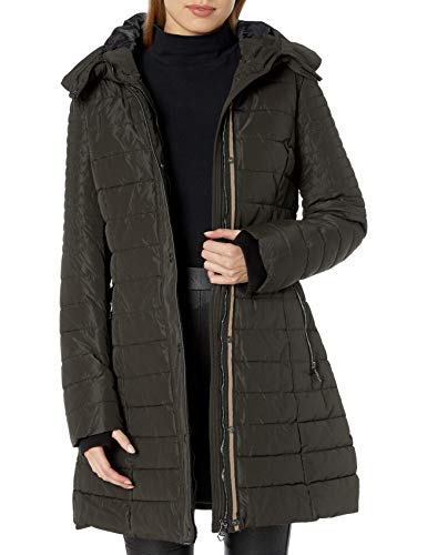 Nanette Lepore Women's Envelope Hood Puffer Coat, Olive, Large