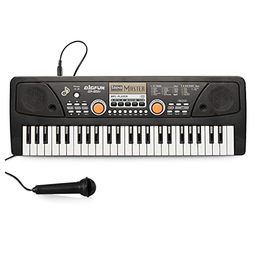 Raimy 49 Keys Piano Keyboard for Kids - Portable Electronic Digital Piano with Microphone, Learning Educational Music Keyboard Piano for Beginners Gifts Toys for Boys Girls Toddlers (Black)