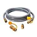 ABYDA 10Feet 1/2" ID Natural Gas Hose Low Pressure LPG Hose with Quick Connect -for BBQ, Grill, Pizza Oven, Patio Heater, and More - Propane to Natural Gas Conversion Kit - CSA Certified