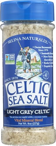 Sal marina gris celta en salero de vidrio 8 oz miniatura 1