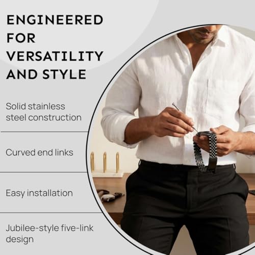 Image of WAMD Solid Stainless Steel Curved Jubilee-Style Watch Straps